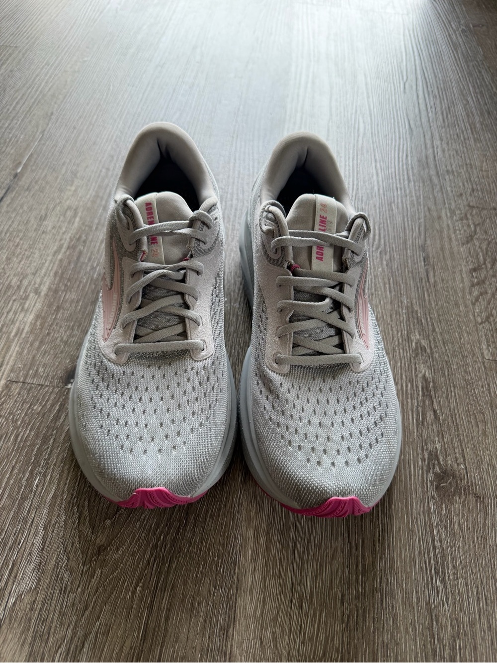 Brooks Light Gray and White Running Shoes - Picture 2 of 6